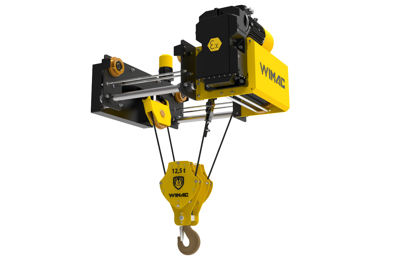 Wimac Ex-Proof Low-Headroom Monorail Hoist — 12.5t