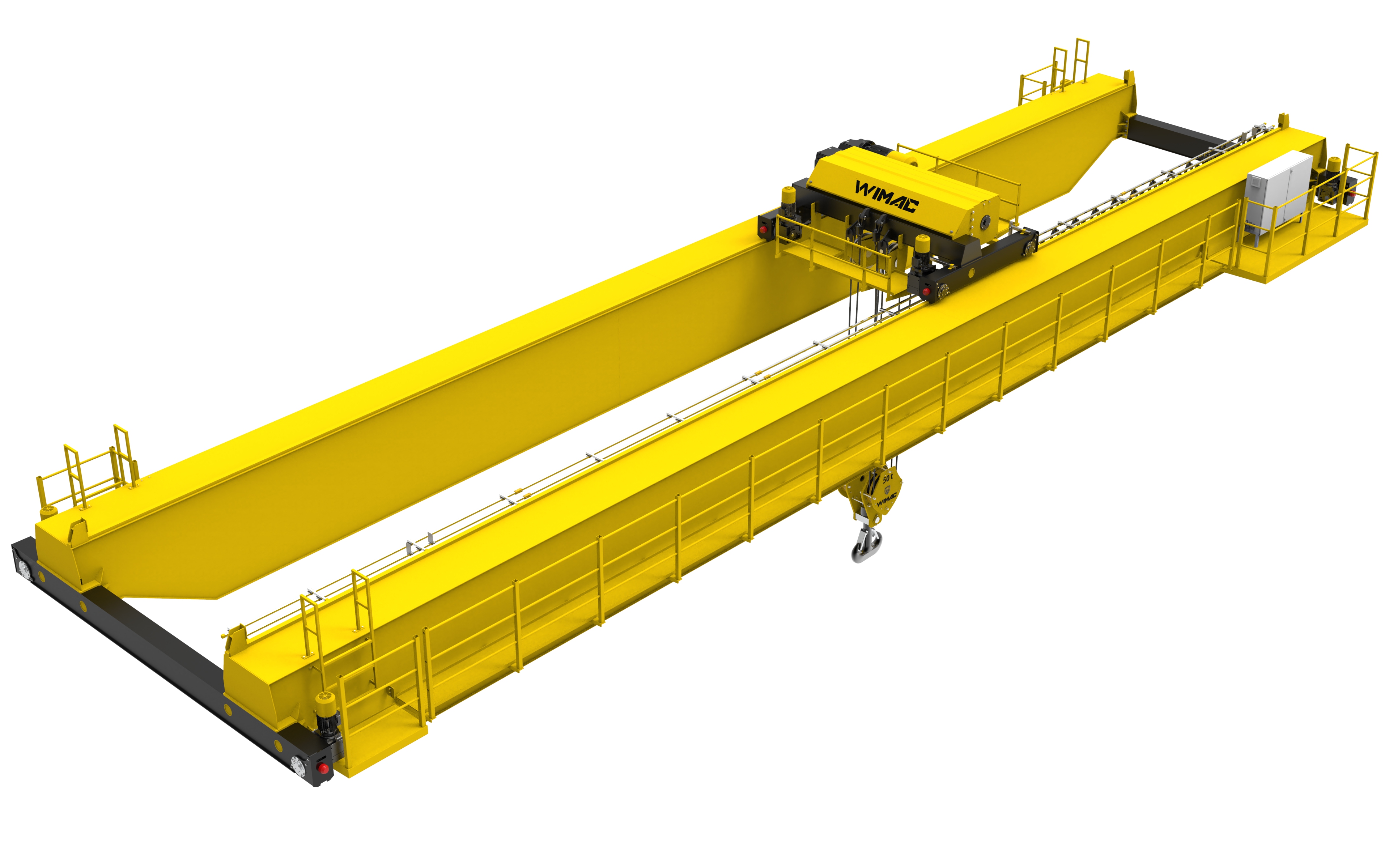 Double-girder overhead crane &mdash; component map